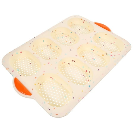 CRILSTYLEO NonStick Silicone Cake Baking Pan for Scones and More Easy Clean Beige 1Pc