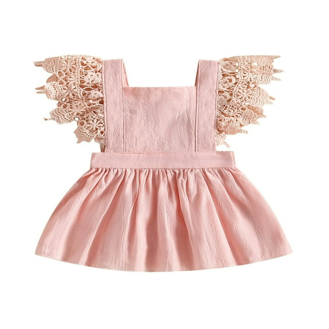 Enfants Filles Princesse Robe Couleur Unie Mouche Robe Manches
