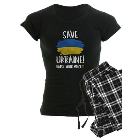 

CafePress - Save Ukraine Raise Your Voices Women s Dark Pajama - Women s Dark Pajamas