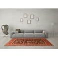 thumbnail image 3 of Ahgly Company Indoor Round Oriental Orange Industrial Area Rugs, 6' Round, 3 of 4