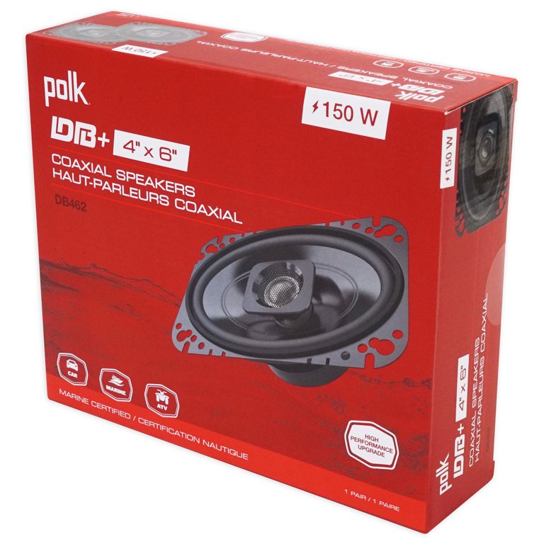 2 Polk Audio DB462 4x6 300w Car/Marine/ATV/Motorcycle Speakers+Speaker