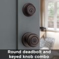 thumbnail image 4 of Kwikset Cove Entry Knob and Single Cylinder Deadbolt Combo Pack - Deadbolt Lock - 1 Pack, Bronze, 4 of 6