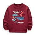 thumbnail image 2 of SGFCWSX Girls Fleece Sweatshirt Long Sleeve Print Pullover Top Toddler Crew Neck Soft Sweatshirts Red Size 3 Years, 2 of 3