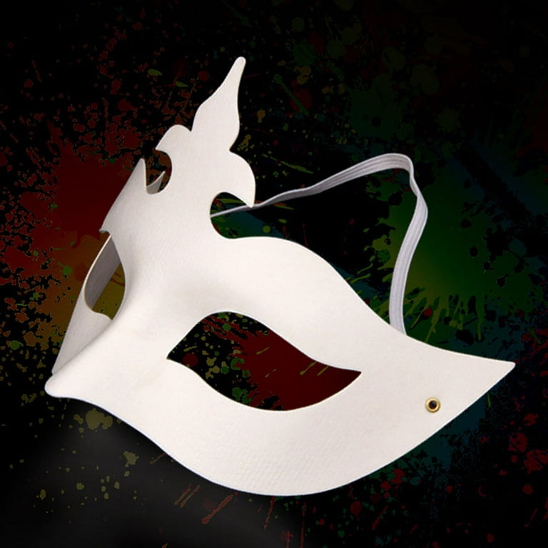 LMK Plain White Blank Decorating Craft Full Face Masquerade Mask Costome Party