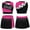 Hot Pink, variant on School Girls Cheerleading Team Uniform Dance Outfit Cheer Leader Pleated Skirt Set Purple 16