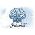 thumbnail image 5 of Falmouth, Cape Cod, Massachusetts, Scallop Shell, Blue, Coastal Icon, (12x18 Wrapped Canvas, Wall Decor, Artwork), 5 of 5
