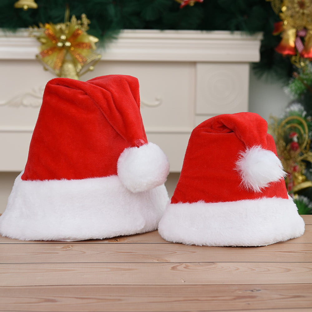 16 Pieces Christmas Non-Woven Fabric Santa Claus Hat Xmas Santa Hats for Christmas Party Decorations 