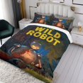 thumbnail image 3 of El Robot Salvaje Conjunto de sábanas temático, trío de piezas, cómodo y amigable con la piel, diseño único, regalo de decoración para el hogar para familiares, amigos y fans, 90 cm * 190 cm, 3 of 6