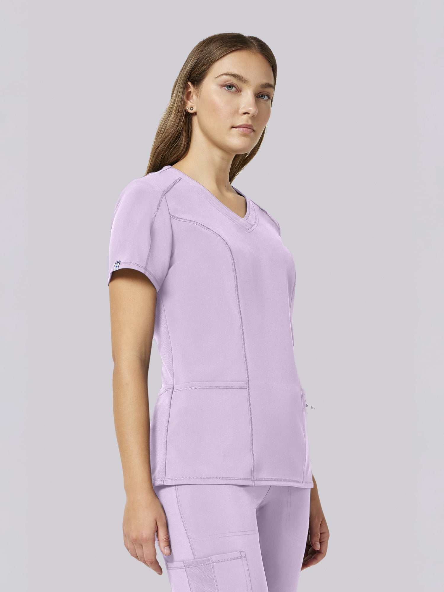Scrubstar Performance Women’s Shaped Antimicrobial Mesh Panel V-Neck Scrub Top, Sizes XS–3XL