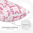 thumbnail image 3 of Xecao Breast Cancer Pink Ribbons Awareness (2) for Decorative Throw Pillow Case for Couch,Sofa or Bed Set,Pillow Cover for Sofa Home Decor Ideal Gift-14"x20", 3 of 6
