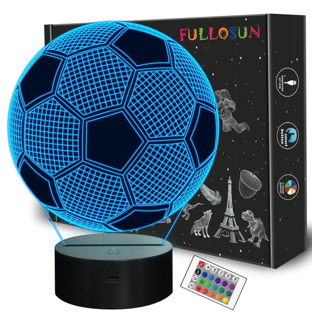Lámpara nocturna FULLOSUN Soccer 3D con ilusión óptica para niños
