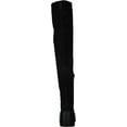 thumbnail image 3 of Nine West Hojo2 Black Stretch Suede Wedge Platform Over Knee Fashion Fitted Boot (Black Suede, 10.5), 3 of 6