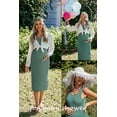 thumbnail image 6 of Avidlove Green Maternity Dress for Baby Shower Women Rib Knit Summer Bodycon Midi Dress Sleeveless Tank Dress Casual Pergnancy Outfits for Photoshoot, 6 of 9