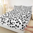 thumbnail image 3 of Castle Fairy Boys Girls Leopard Print Bed Sheets,Black White King Sheets, 3 of 7