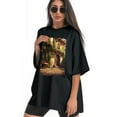 thumbnail image 3 of Plus Size Shirt for Women Black Tops for Women Short Sleeves Shirt for Women Castles3 T Shirt Crewneck Shirt for Women 5XL, 3 of 5