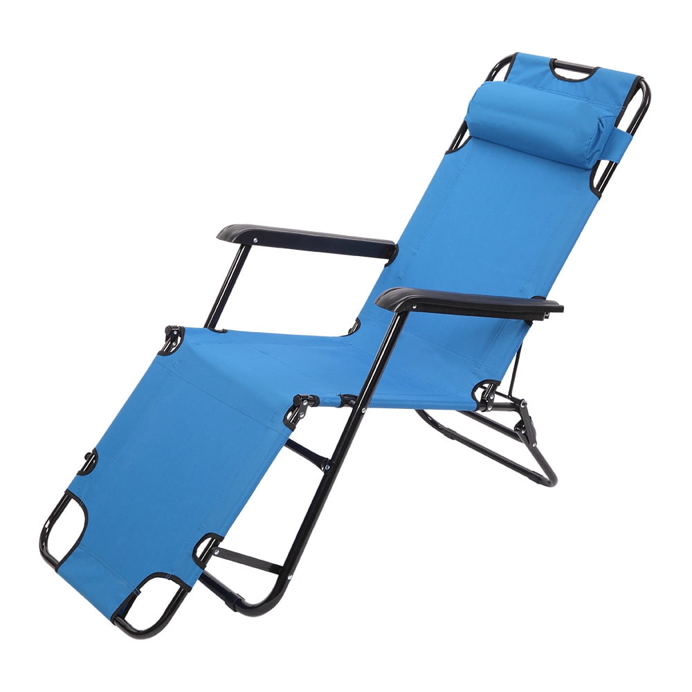 Feifei Folding Reclining Lounge Chair Outdoor Garden Sun Lounger Balcony Siesta Chair Patio Portable Leisure Recliner Deck Chair 250KG Capacity 