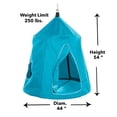 thumbnail image 2 of Hearthsong Go! HangOut HugglePod Polyester Hanging Tent with LED Lights and Go! HangOut Hanger, Sky Blue, 2 of 8