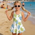 thumbnail image 3 of Tutolipy Grape Vine Pattern Girls Beach Swimsuit, Wide Straps Girls One Piece Swimsuit with Skirt for Kids, Soft Childrens Swimwear Size 12-13 Years, 3 of 8
