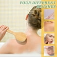 thumbnail image 3 of Keyohome 4Pcs Dry Body Brush with Bamboo Handle Exfoliating Body Face Foot Cleaning Brush Dead Skin Removal for Bathing Back Cleaning, 3 of 10