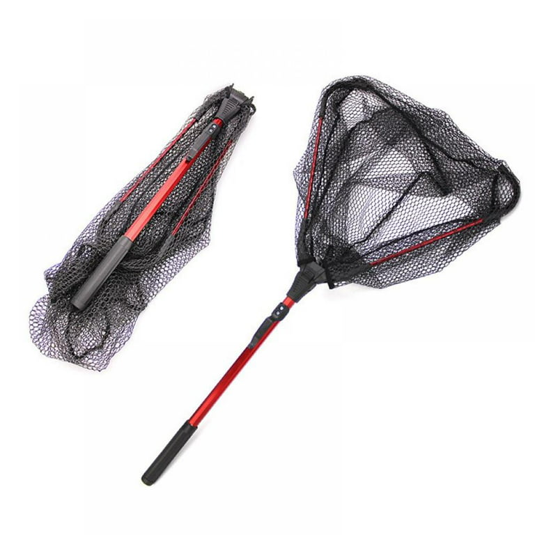Floating Fishing Net for Steelhead, Salmon, Fly, Kayak, Catfish, Bass, Trout  Fishing, Rubber Coated Landing Net for Easy Catch & Release, Compact &  Foldable for Easy Transportation & Storage 