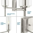 thumbnail image 6 of Elara Collection Three-Light Brushed Nickel Clear Glass New Traditional Bath Vanity Light, 6 of 8