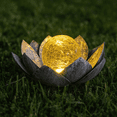 Solar 556 Flower Eye Mini Lotus Solar Light Bronze Brushed Metal Solar Warm White ...