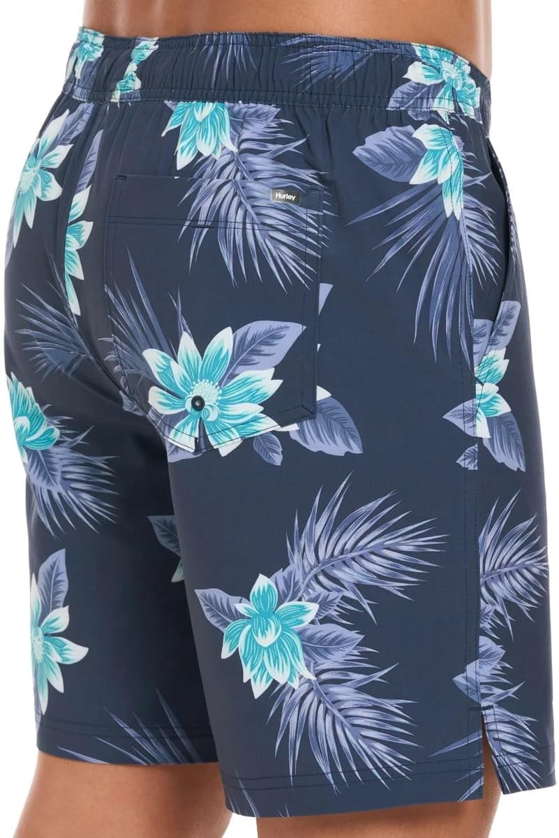 Hurley Mens Swim Short (Dark Blue Floral, Large)