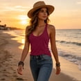 thumbnail image 4 of cocolona Summer Womens Racerback Tank tops Crew Neck Sleeveless Workout Yoga Shirts Loose Casual Running Tees, 4 of 7