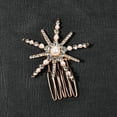 thumbnail image 3 of Nvzi Horquillas para el pelo de boda con flores para novias, peinetas con perlas de cristal, pinzas para el pelo, tocado, accesorios para el pelo de boda dorados, joyas - doradas, 3 of 4