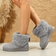 thumbnail image 6 of GJPBGK Women Winter Warm Snow Boots Faux Fur Lined Suede Pull-On Platform Ankle Boots Cozy Outdoor Casual Footwear, 6 of 9