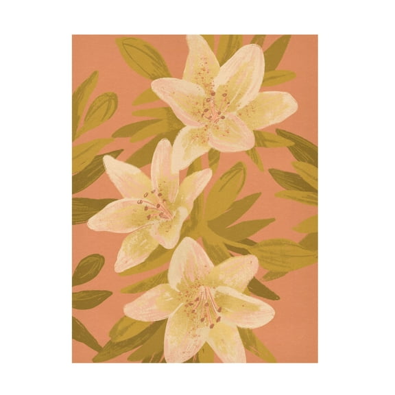 Trademark Fine Art Goed Blauw  Lilies Canvas Wall Art