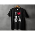 thumbnail image 1 of BAYCREWS I Love My Boy T-Shirt: Family Matching Cotton Graphic Tee, 1 of 4