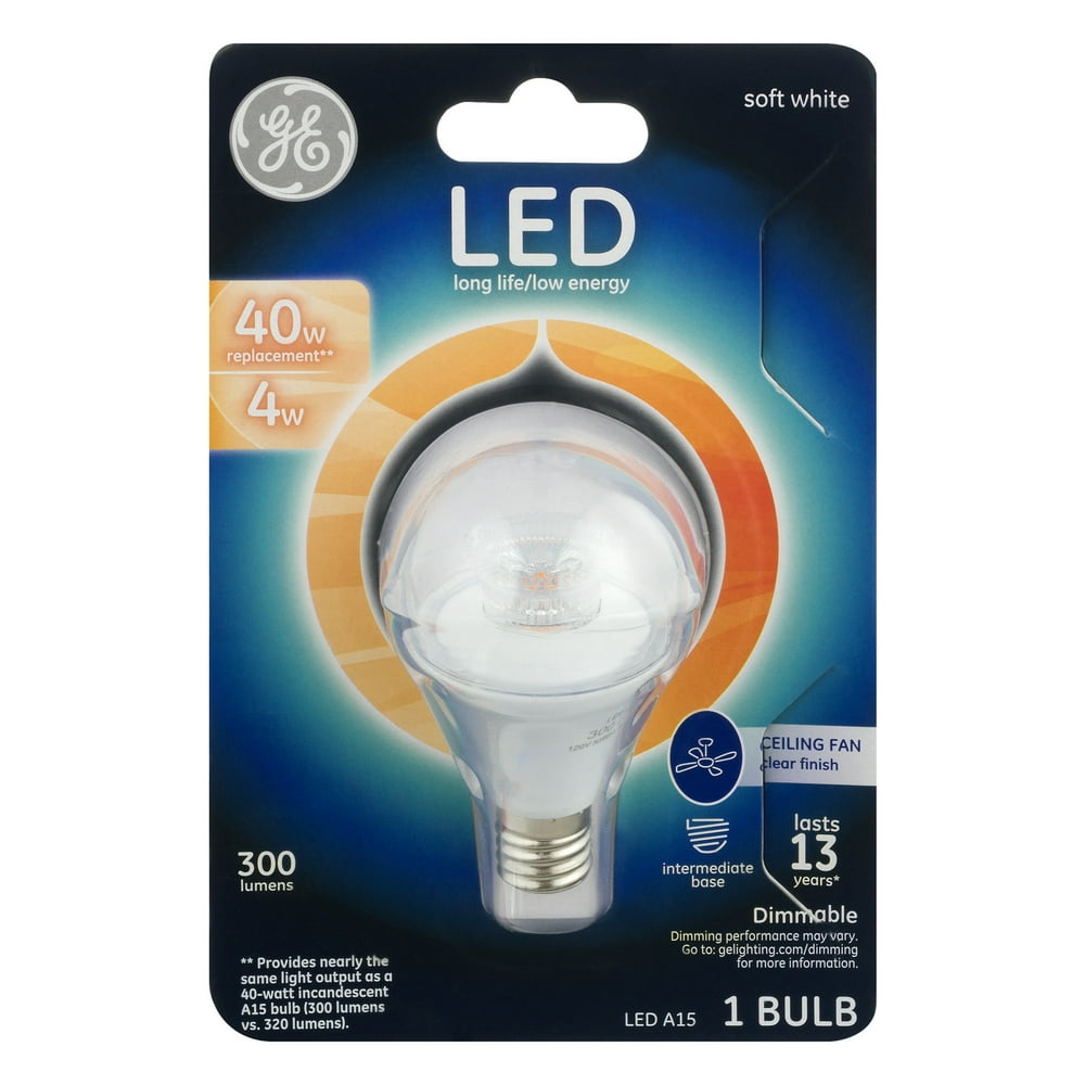 GE LED Ceiling Fan Bulb Dimmable 40 W Soft White, 1.0 CT