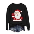 thumbnail image 5 of PNTUTB Women's Christmas Holiday Fashion Xmas Pattern Printed Crew Neck Long Sleeve Hoodless Pullover Sweatshirts, 5 of 6
