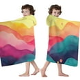 thumbnail image 4 of Colorful Tie Dye Wave Pattern Hooded Bath Towel，60"x35" for Ages 3 To 12 Kids, Quick Dry Lightweight Soft Microfiber Hood Beach Towel Cover Up for Kids, 4 of 7