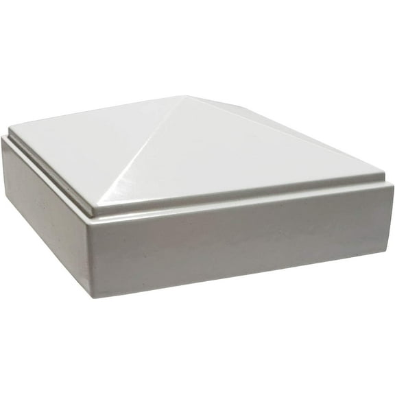 2.5" x 2.5" Aluminium Pyramid Post Cap for Metal Posts - Pressure Fit - White