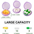 thumbnail image 6 of Small Pill Box (3 Pack), Daily Mini Pill Organizer Portable for Purse Pocket,Travel Pill Case Medicine Storage Container Earplug Case (Red）, 6 of 14