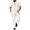 White Set for Men, variant on Mrmaere Men's V Neck Scrub Set Short Sleeve Pants 2 Piece Zipper Closure Stretchy for Work Black L