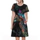 thumbnail image 1 of Disketp Colorful Plant Turtle A para Vestido de Manga Corta para Mujeres, Vestidos de Verano para Mujeres, Casual y Holgado para la Playa, 1 of 6