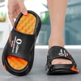 thumbnail image 2 of Rokment Women's Men's Cushioned Thick Sole Slides Acupressure Massage Slippers Non Slip Quick Drying Bathroom Sandals for Plantar Fasciitis Black Size 7, 2 of 6