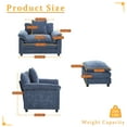 thumbnail image 3 of Gexpusm Oversized Chair with Ottoman, Modern Sleeper Chaise Lounge and Armrest ,43.7" Modern Comfy Living Room Chair with Footrest for Living Room, Bedroom and Office,Light Blue, 3 of 6