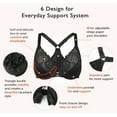 thumbnail image 6 of Exerin Racerback Full Figure Underwire Women's Front Close Bra Seamless Unlined Bra(Black,34DD), 6 of 6