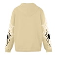 thumbnail image 3 of Unisex Spider Web Graphic Zip Up Hoodie Drawstring Long Sleeve Oversized Sweatshirt Gothic Streetwear Y2K Casual Jacket Halloween Tops Brown 2XL, 3 of 3