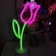 thumbnail image 5 of Luz ambiental neón LED de flor | Lámpara decorativa portátil alimentada por pilas con batería de larga duración | Luz cálida suave para dormitorio y salón | 11,02 pulgadas | 1 pieza marrón, 5 of 6