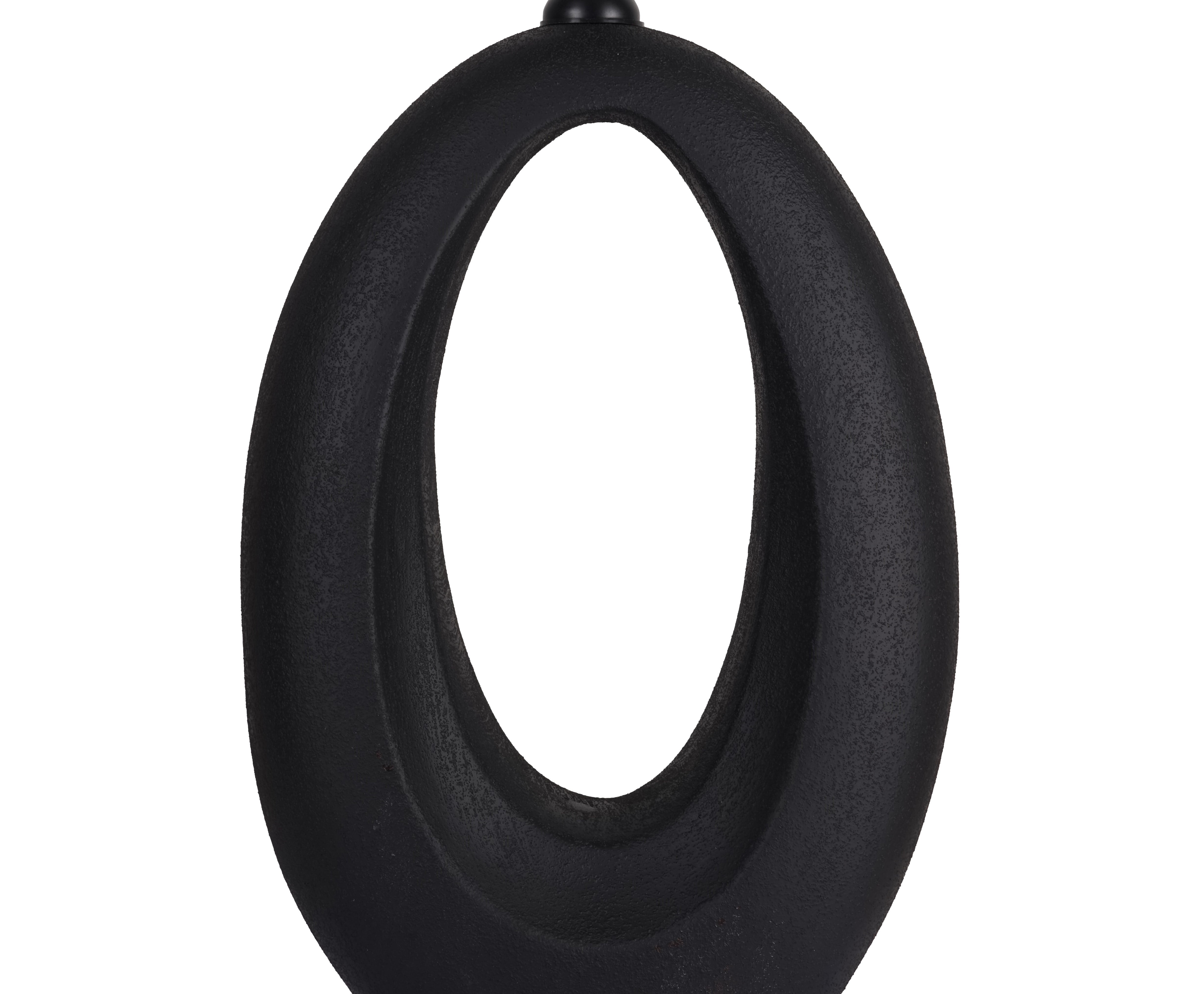 Better Homes & Gardens 18"H Matte Black Oval Ceramic Table Lamp Base