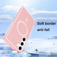thumbnail image 5 of for Samsung Galaxy S25+ Plus (Not S25) Cooling Case with Magnetic Ring, Hard PC Slim Cellular Hole Heat Dissipation Mesh Breathable Hollow Honeycomb Case for Samsung Galaxy S25 Plus SR-Pink, 5 of 8