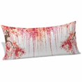 thumbnail image 2 of Red Orange Cherry Blossoms Body Pillow Covers 20"x60", Spring Weeping Leaves Watercolor Soft Brushed Microfiber Breathable Throw Pillow Covers, Pillowcase with Zipper for Couch Sofa Bedroom, 2 of 9