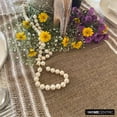 thumbnail image 4 of The HomeCentric Decorative Beige Table Runner 4 - 6 Seater Table Runner (14 x 64 inch), Lace, Border, Tassels, Bohemian, Jute fabric Table Linen, Bordered Pattern Contemporary Style - Bohemian Beauty, 4 of 10