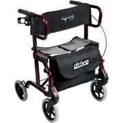 Diamond Deluxe Aluminum Transport Wheelchair / Rollator-Color:Cherry Red