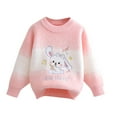 thumbnail image 1 of 2025 Enfants Filles Garçons Motif Col Rond Manches Longues Chandail Décontracté Tricoté Hauts 2-12 Ans Rose, 1 of 7